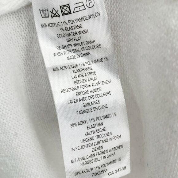 French Connection Off White Wide Cowl Neck Long Sweater Size Medium - Picture 6 of 7